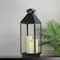 24" Gold Brushed Black Candle Lantern with 3 Flameless LED Candles
